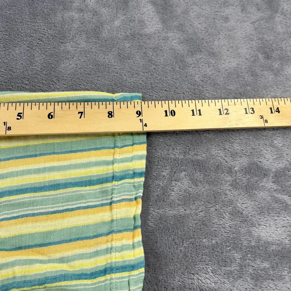 Levis Button Up L Yellow Blue Stripe Relaxed Short Sleeve Coastal Gauze Retro